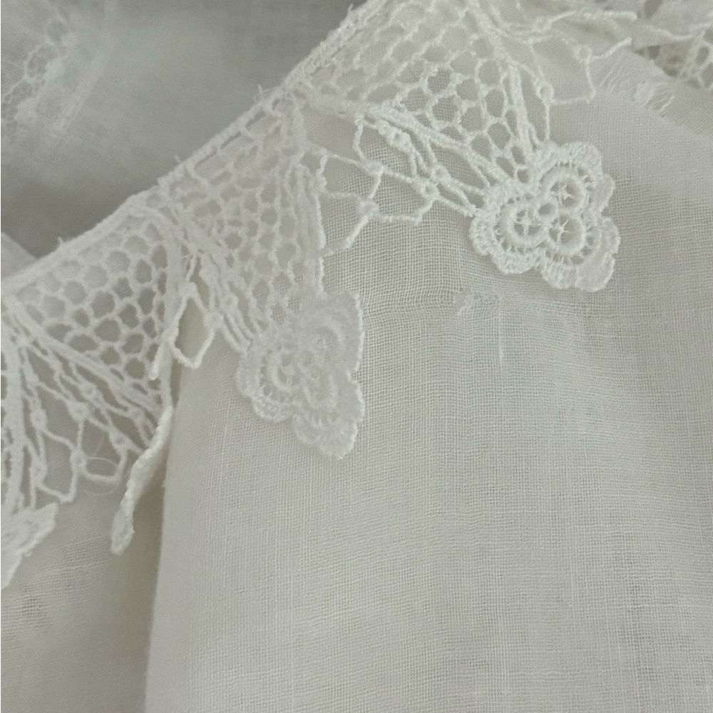 vintage 70s white cotton voile Gunne Sax blouse size small - Picture 10 of 11
